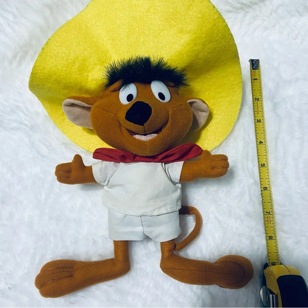 Vintage 1996 Looney Tunes Speedy González Plush Toy with Yellow Hat